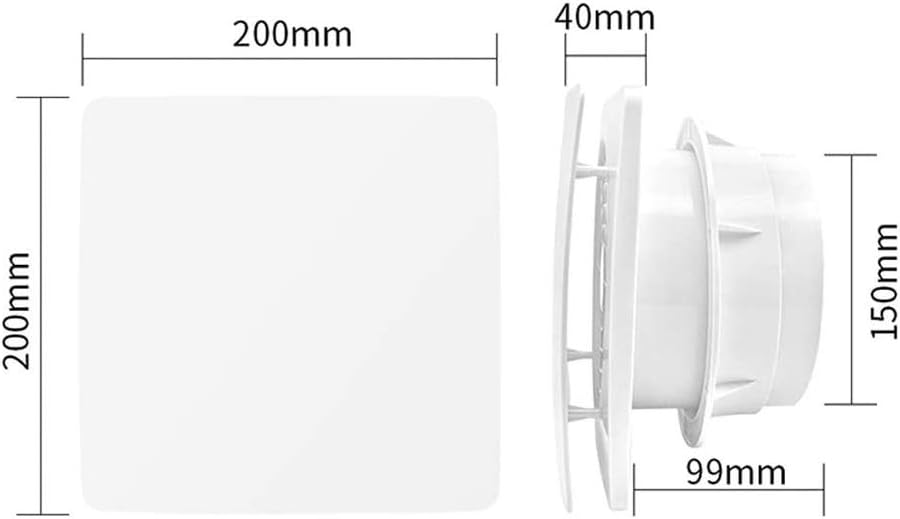 Window glass ventilating fan,Room Ventilation Fan, Plastic White Square Exhaust wall type household row mute