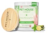 One Fur All - 100% Natural Soy Wax Candle, 20 Fragrances - Pet Odor Eliminator, Up To 60 Hours Burn Time, Non-toxic, Reusable Glass Jar Scented Candles – Pet House Candle, Bamboo Watermint