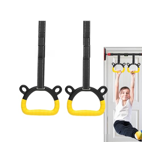 Aros de barra de tracción genéricos - Juego de 2 aros de ejercicio en forma de oso | Anillos de gimnasia antideslizantes para entrenamiento profesional en casa