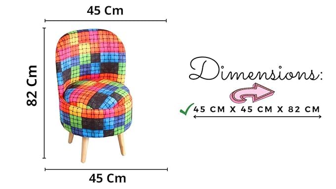 Image of Ottoman for Living Room, Velvet Round Foot Rest Stool, Wooden Legs Chair for Sitting, Ottoman for Bedroom & Makeup Room Decor | Chair (18 inchx18 inchx32 inch), Puffy (16 inchx16 inchx17 inch) | Knotted Ropes
