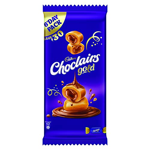 Image of Cadbury Choclairs Gold Candies Birthday Pack, 632.5 g + Cadbury Gems Surprise Chocolate Pack, 17.8 gm (Pack of 6)