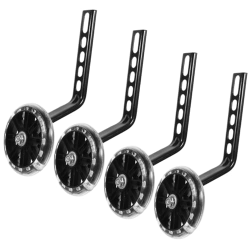 2 Pares de Ruedas Auxiliares Ajustables Resistentes para Bicicleta con Soportes Negros para Entrenamiento miniatura 1