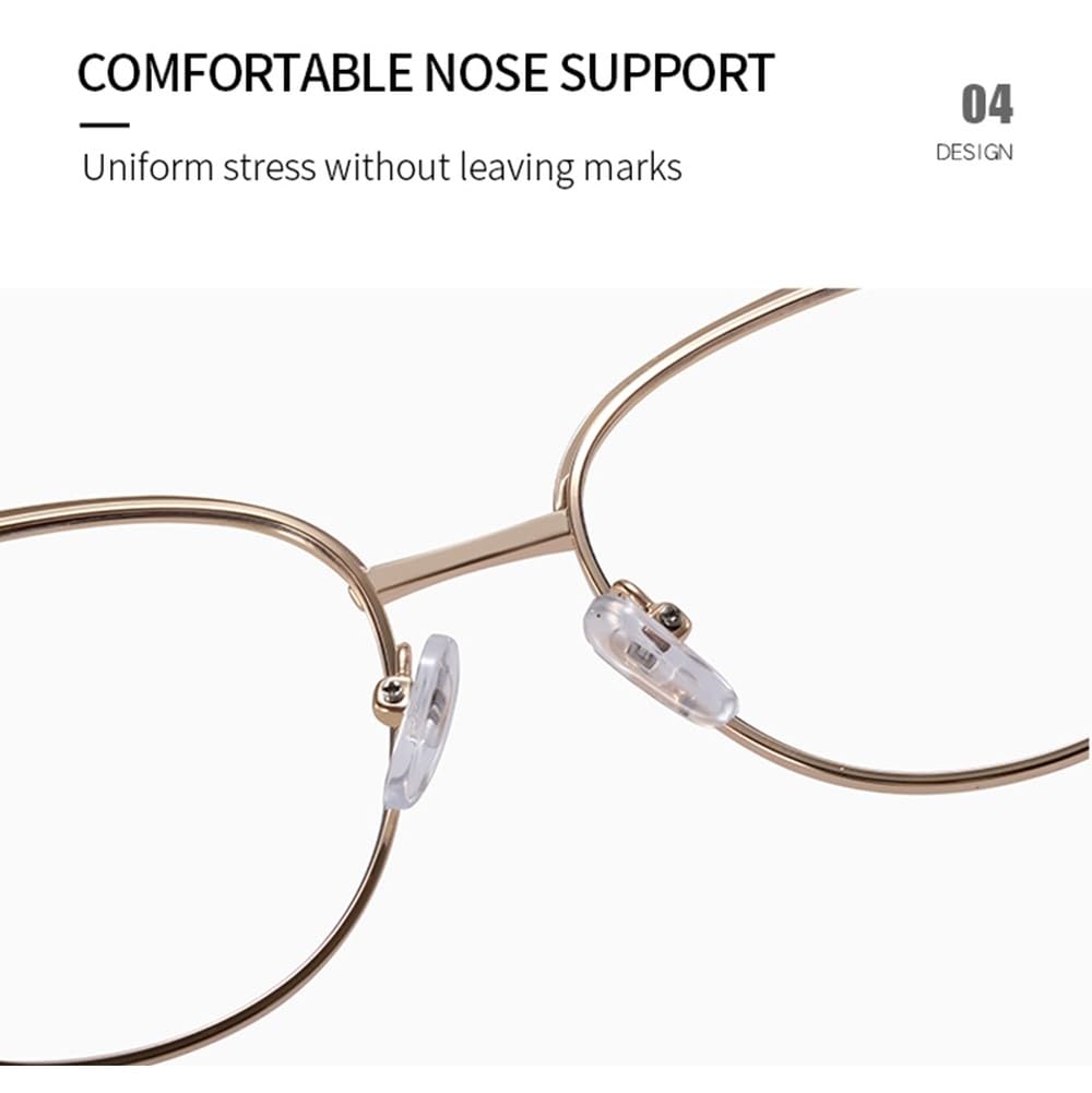 Blockierende Brille Katzenauge klare Linse Metall Mode Brillengestell Frauen Accessoires weiblich Rosa Gold