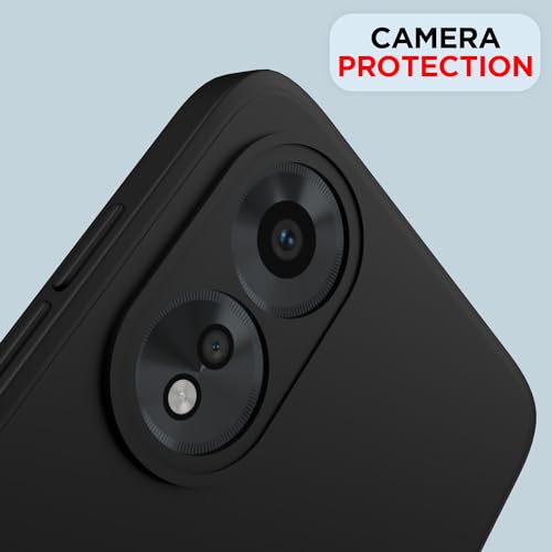 Image of Outlouders Back Cover for Oppo A38 4G / Oppo A18 4G | Camera Protection | Durable Soft Matte Silicone Bumper Case (Black)