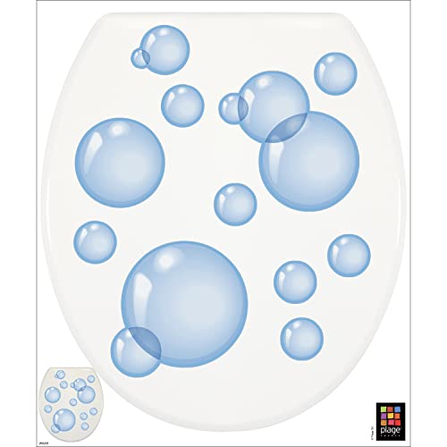 Autocollant mural WC abattant toilettes, déco trompe l'oeil 33x38cm, bulles de savon, décoration intérieure, sticker déco.