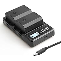 NP-FZ100 Akkus und Smart LED Dual USB Ladegerät für Sony Alpha A7III A7IV A7RIII A7R3 A7R IV A7C A7S,7III 7IV 7RIII 7R3 7R IV 7C 7S α7C, 6700 6600 A6700 A6600 A9 A9R A9S 9 9S 9R Kamera (2 Stück)