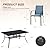 VICLLAX Patio 7 Pieces Outdoor Dining Set, 59" Metal Dining Table with Umbrella Hole and 6 Stackable Textilene Chairs for Patio, Lawn, Garden, Porch, Black/Dark Blue