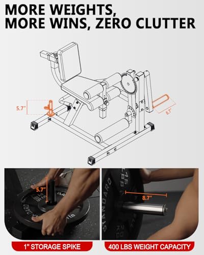 Image of GMWD Leg Extension and Curl Machine, Lower Body Special Leg Machine, Adjustable Leg Exercise Bench with Plate Loaded, Leg Rotary Extension for Thigh, Home Gym Weight Machine