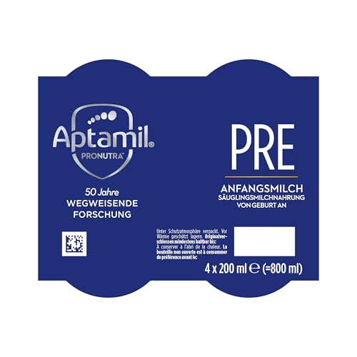 11. Bild von Aptamil Pronutra Pre – Anfangsmilch von Geburt an – Mit pflanzlichen Ölen ohne Palmöl – 6 x 4 x 200 ml
