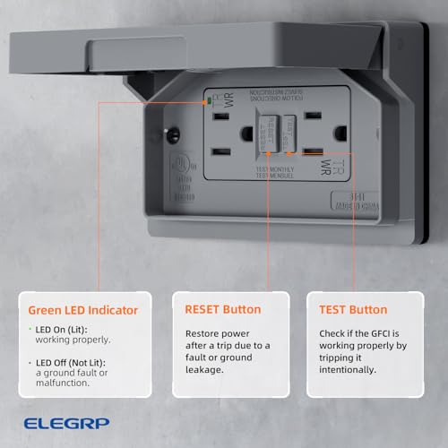 Prise GFI TRWR auto-test pour sécuriser l'éclairage de votre terrasse de jardin