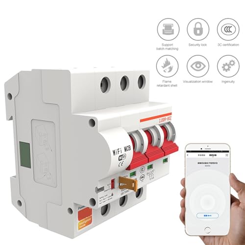 Disjoncteur WiFi intelligent 3P 16A avec télécommande IoT application maison connectée - 3