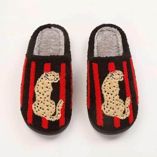 Image of Cute Animal Slippers for Women Man Cartoon Animal Slippers for Woman Fuzzy Memory Foam Winter Warm Fluffy Shoes