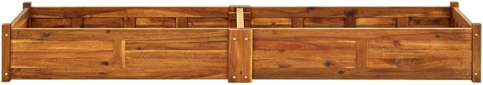 Large Acacia Wood Raised Garden Bed 78.7 x 19.7 x 9.8 in Rustic Planter Box Outdoor for Patio Balcony Deck Herb Flower Vegetables