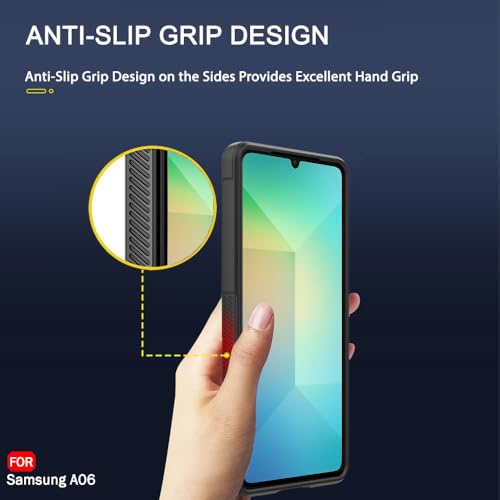 Image of TheGiftKart Liquid Silicon Back Cover Case for Samsung Galaxy A06 | ShockProof Military Grade Protection | Micro-Fibre Cloth On Inner Side | Anti-Slip Grip Back Cover Case for Samsung A06 (TPU, Black)