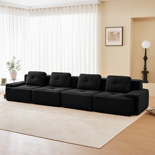 Image of Corduroy Modular Sectional Sofa, Oversized Cloud Couches for Living Room