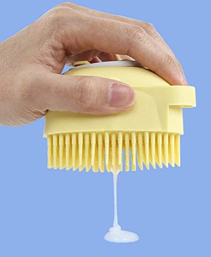 WmcyWell 80ml Silicone Massage Exfoliating Bath Shower Brush with Soap Dispenser Bath & Body Brushes Wash Scrubber Deep Cleaning for Women Men Children