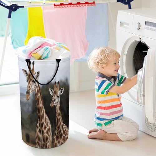 Panier de rangement décoratif girafes pour organiser jouets et linge