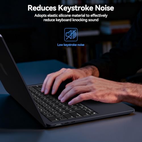 Image of EooCoo Keyboard Cover Skin for MacBook Neo, Pro 14 /16, Air 13 /15, Black
