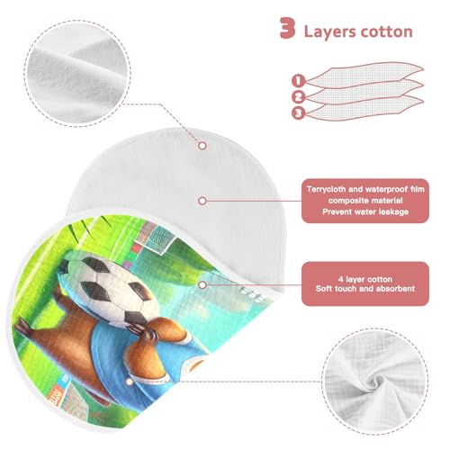 Capybara Soccer Baby Burp Cloths Muslin Soft Burp Cloth Rags Cotton Burp Clothes Absorbent for Unisex Boy Newborn Girl 1 Pack 22x11 Inches3