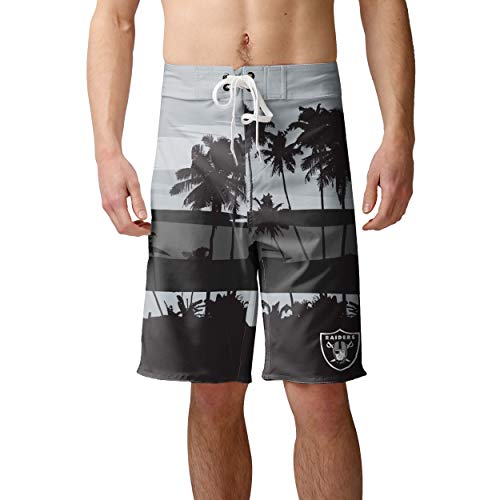 Image of FOCO Men's Team Logo Floral Hawaiian Swim Suit Trunks