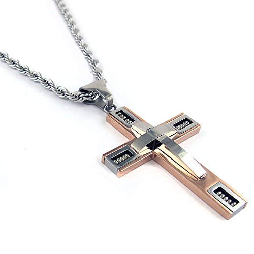 Yeidid international mens 24" stainless steel 4mm rope chain…