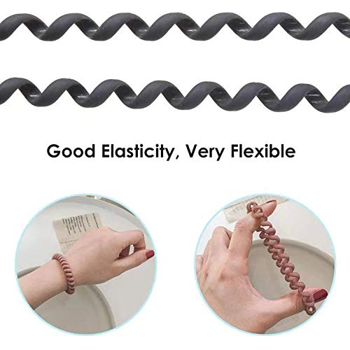 10 Piece Hair Ties For Thick Hair, Coil Elastics Hair Ties, Multicolor Medium Spiral Hair Ties, No Crease Hair Coils, Telephone Cord Plastic Hair Ties For Women And Girls (Matte Color) #TOP3