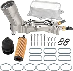 926-959 Engine Oil Filter Housing with Oil Cooler Sensors and Gaskets Upgraded Aluminum Kit Compatible with Chrysler 200 300, Dodge Charger Challenger Journey, Wrangler, Ram ProMaster 3.6L 6Cyl