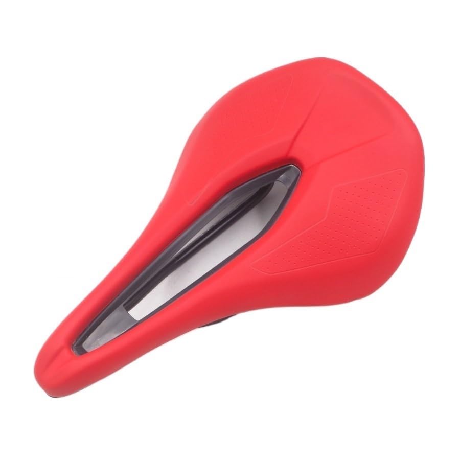 Selle de vélo de route et VTT 143 mm noire et rouge pour homme et femme