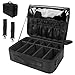 Makeup Bag Extra Large Travel Make Up Bag with Adjustable Compartment Professional Vanity Case Cosmetic Bags Makeup Organiser Bag Beauty Box Train Case Hairdressing Tools and Shoulder Strap, Black