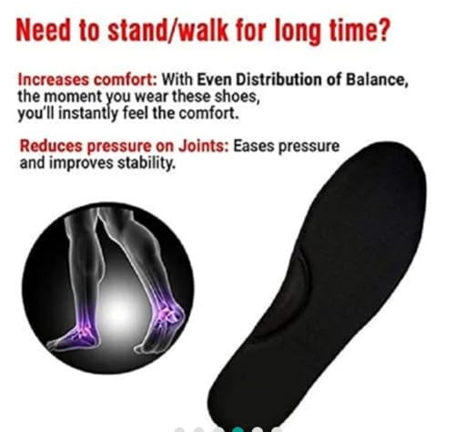 Image of Memory Foam Shoe Insoles Comfortable Insoles Supports Heel & Arch Absorbs Foot Sweat & Moisture Ultra Soft Cushioned Lightweight Durable Washable Pads for Men FORMAL SHOES INSOLE Black (1 Pair) (Brown, 10)