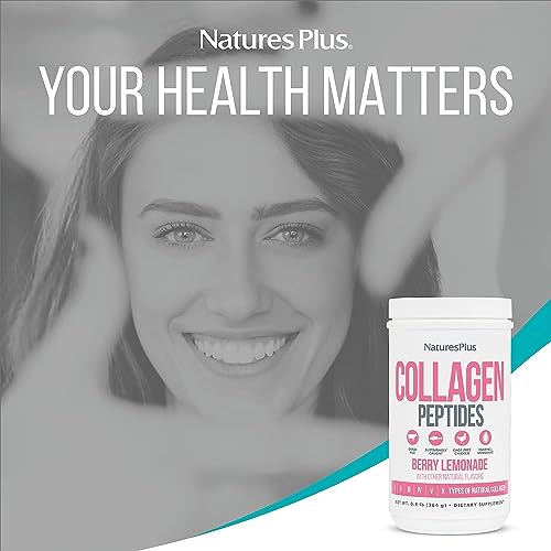 NaturesPlus Collagen Peptides, Berry Lemonade - 0.8 lb Powder, Pack of 2 - Hair, Skin, Nail & Joint Health, Immune System Support - Non-GMO, Gluten Free - 28 Total Servings