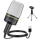 USB Microphone for Computer, Plug&Play Studio Microphone for Gaming, Podcast, Chatting, Voice Overs and Streaming, USB Recording Microphone with Stand - Multipurpose, Perfect for Content Creators