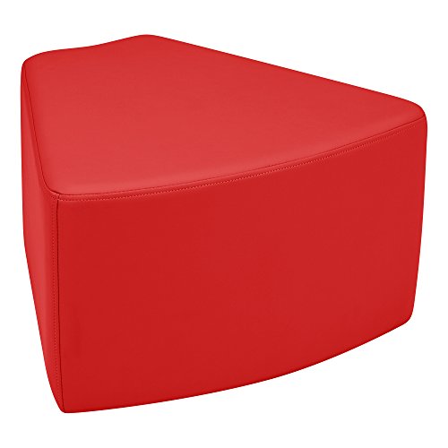 Image of Sprogs 12 inch H Structured Wedge Stool -Flexible Modular Collaborative Soft Seating for Office, Home, Lounge and School Classrooms with Durable Frame & Set of 2 inch Casters Add-on -Red