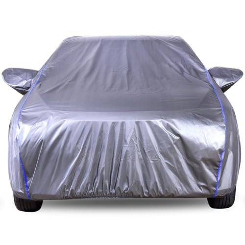 Image of Autofact 100% Waterproof Car Body Cover for Victoris | Dustproof UV & Sun Protection Windproof with Straps & Buckles, Triple Stitched with Soft Cotton Lining, Mirror Pockets & Heat-Resistant Fabric