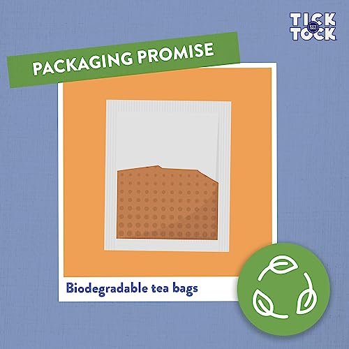 Tick Tock Organic Rooibos Tea Bags, Caffeine-Free, Pack of 4 x 40 (160 Teabags), Biodegradable, Redbush Tea Bags