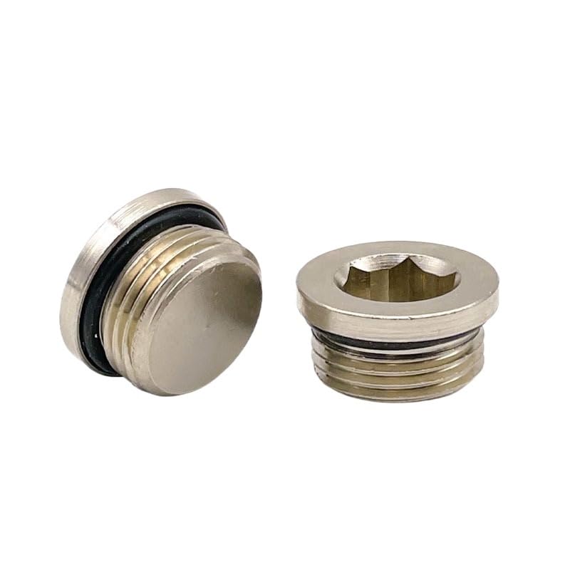 10Pcs/Set Copper Sealing Ring Hex Head End Cap Plug M5 1/8 1/4 3/8 1/2 Male Thread Pneumatic Components Fitting Connector Adapter (Style : M5, Size : 10Pcs)