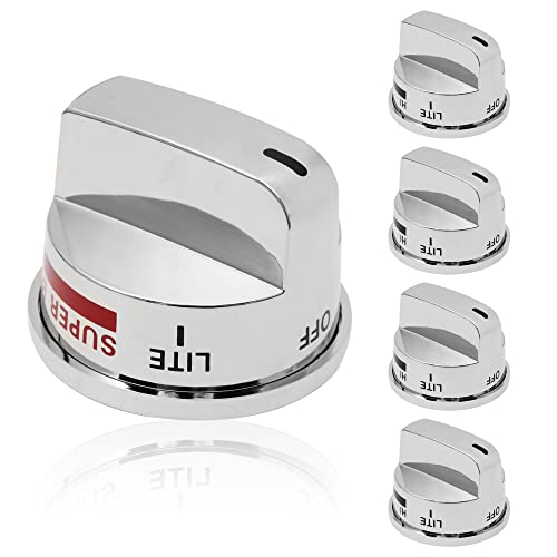 M Motico EBZ37189611(4pcs) Gas Stove Knobs EBZ37189609(1pcs) Oven Range Knob Replacements Only Fit for LG LRG30355ST/ LRG30357ST/LRG30855ST Series Burner Control Knob Replace EBZ37189601 EBZ37189602