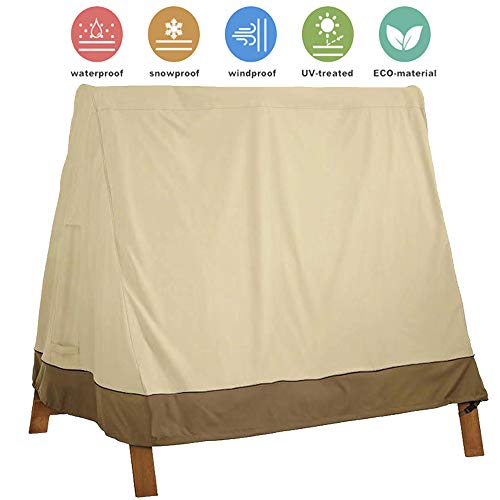 mychoose A Frame Swing Cover Garden Swing Seat Cover Waterproof Hammock Hanging Chair Cover Protector 182x139x170cm Dust Sun Proof Furniture Protector Beige