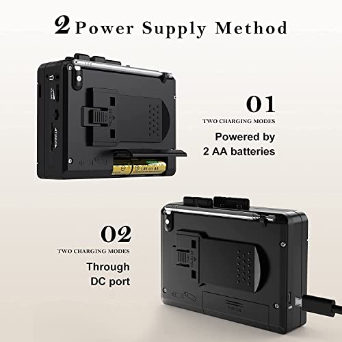 DIGITNOW! Reproductor de Casete Digitalizar Portátil Walkman Radiocasete con Altavoz Incorporado y Micrófono,FM/Am Radio, Grabadora de Cinta a Digital/Convertidor de MP3 Musica a Casetes