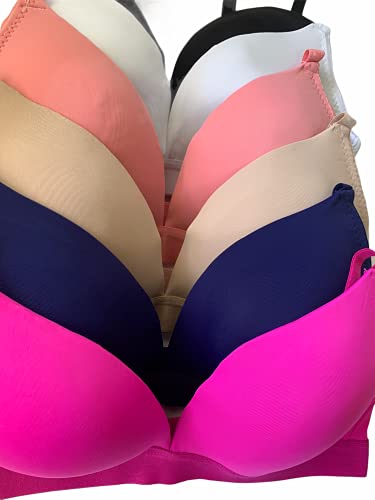 Image of ToBeInStyle Women's Pack of 6 Padded Assorted Styles Supportive Bras Cup Size - A to DDD
