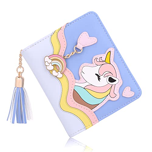 Uto Wallet For Girls Cute Unicorn Leather Vegan Small Women Tassel Rainbow Pendant Card Holder Kawaii Coin Purse #TOP4