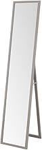 LOLAhome - Espejo de pie vestidor para Cuerpo Entero con Marco de 20mm de Madera Gris de 153x33 cm