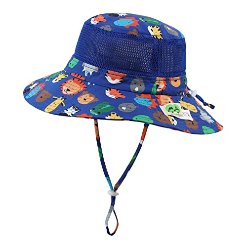 Image of Home Prefer UPF50+ Wide Brim Sun Hat Boys Girls Sun Protection Hat Zoo Beach Swim Safari Bucket Hat for Baby Toddler Kid