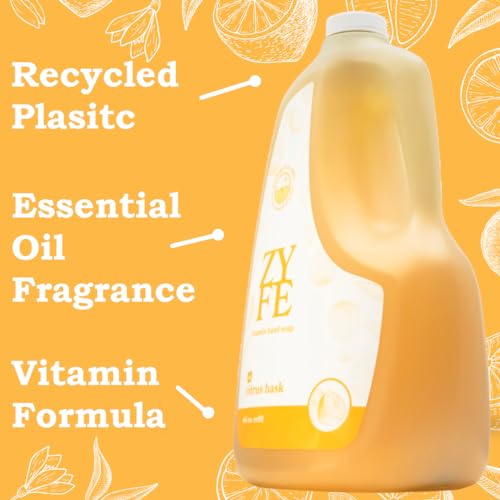 Image of Vitamin Hand Soap Refill - Liquid Hand Soap - Natural Plant Derived Moisturizing Handsoap with Essential Oil Fragrance Citrus Bask - Soft Hand Wash for Kitchen & Bathroom - Lush Soft Soap 64oz