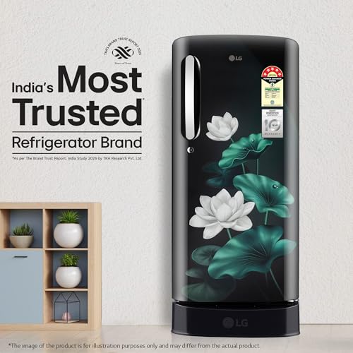 Image of LG 185 L, 5 Star, Smart Inverter, Direct Cool Single Door Refrigerator (GLD1956ZAEL, Emerald Lotus, Base stand with Drawer, Runs on a Home Inverter, Fast Ice Making, Fit Max Chiller Tray, 2026 Model)