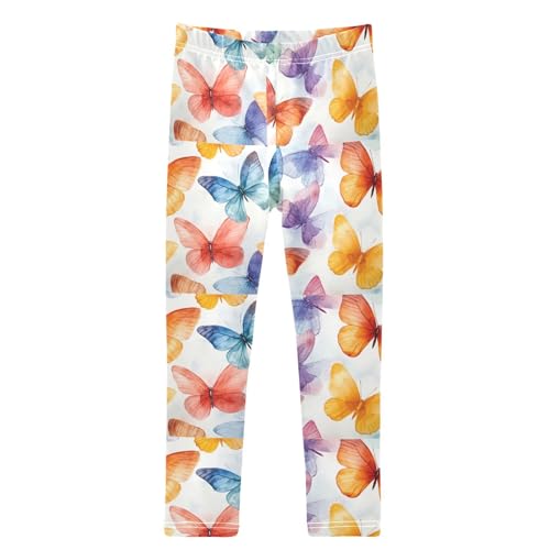 Boccsty Watercolor Colored Butterflies Girls Leggings Kids Yoga Pants Dance Active Tights 4T