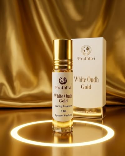 Image of White Oudh Gold Attar Roll-On Perfume Oil 8 ml | Alcohol Free | Long Lasting Rich Fragrance | Men & Women | Pocket Size Travel Friendly Roll On | Daily Wear