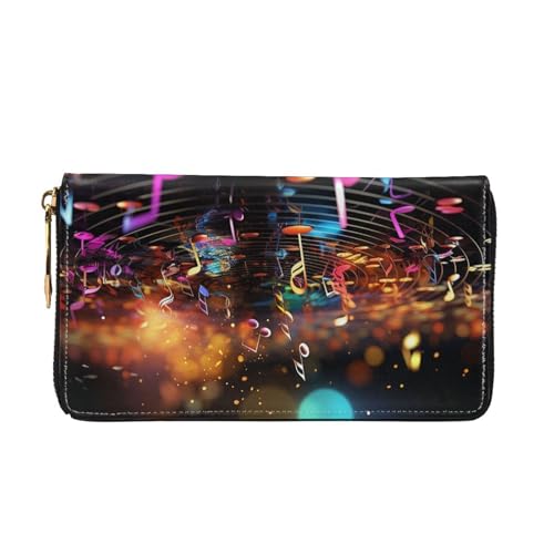 Colorful Music Notes Women's Wallet Large Capacity Credit Card Holder Zip Phone Clutch Ladies Travel Purse2