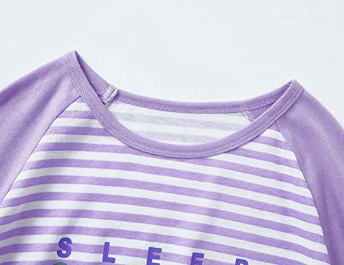 Cozchique Pajamas For Girls Size 6-16 Pants & Long Sleeve Jammies Glitter Heart & Stripe Tween/Teens Fall Cloths Set2