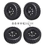 FriHobby Preglued 1/10 RC Short Course Truck Wheels and Tires 12mm Hex SCT Tires Compatible with Traxxas Slash 2WD Vxl 4x4 BL-2S Losi Blackout SC 22S SCT 2S-4S Brushless